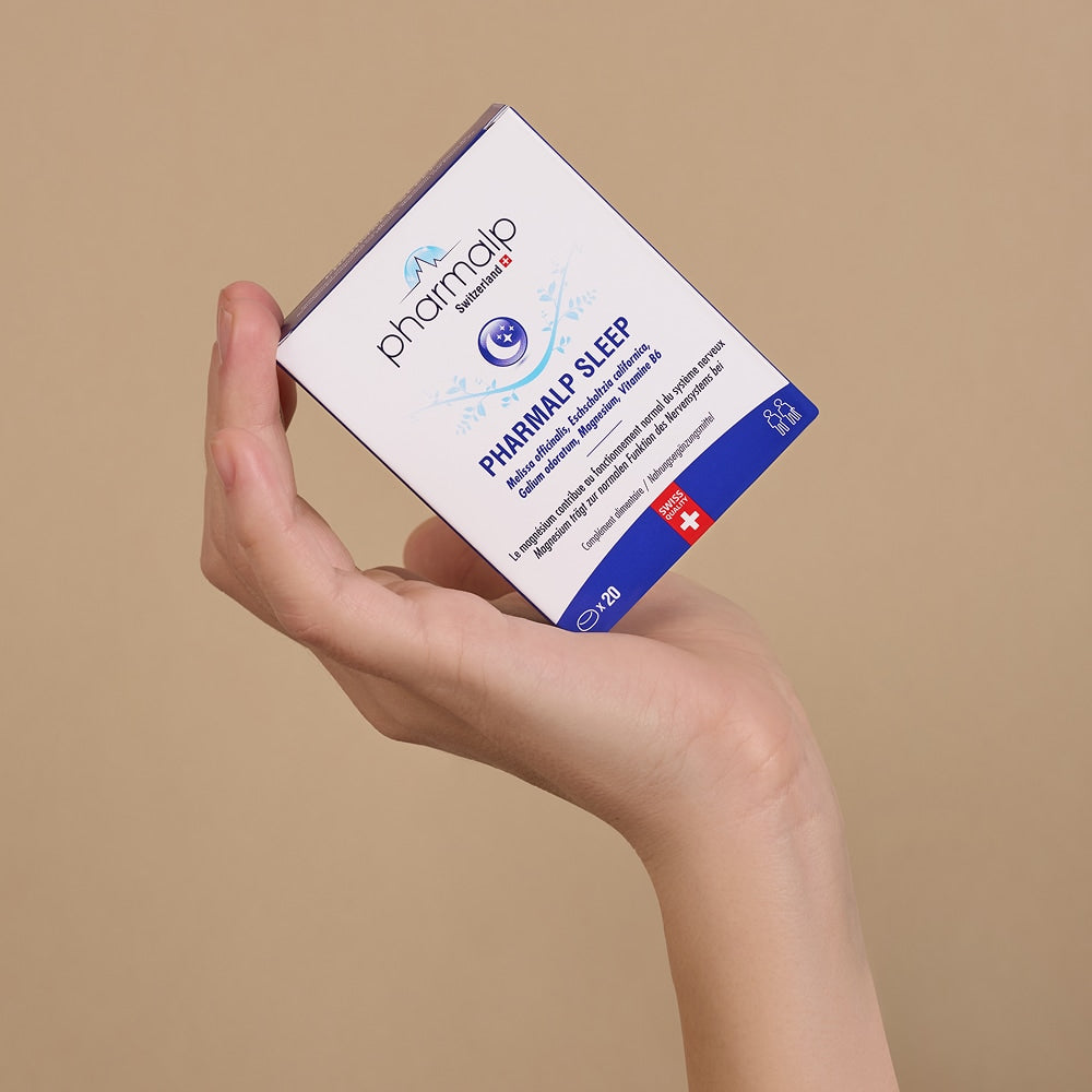 Alpine herbs (lemon balm, California poppy, sweet woodruff) used in Pharmalp SLEEP