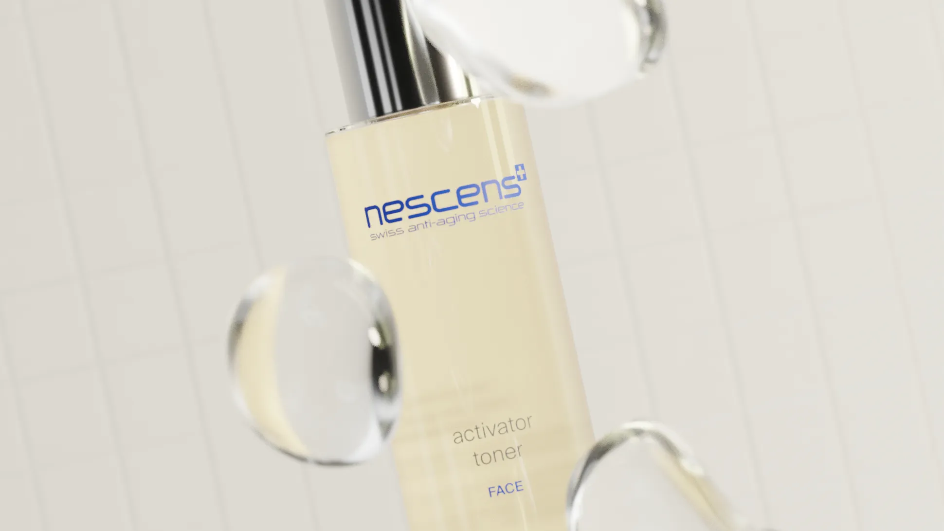 Clear liquid texture close-up of activator toner