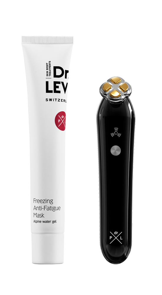Experience the ultimate synergy of device and skincare with this duo from Dr. LEVY Switzerland.
The Contour Pro device uses a potent combination of Electro-Muscle Stimulation (EMS) and Radio-Frequency (RF) to lift, tone and redefine facial contours — from eyes and cheekbones to jawline — with visible results from the first use.
Dr. Levy
+1
Paired with the Freezing Anti-Fatigue Mask, this dual system offers not only the high-tech contouring device, but also a conductive, energising gel mask enriched with u