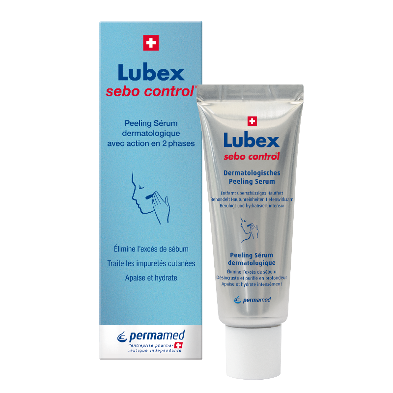 Lubex Sebo Control – Swiss dermatological 2-phase peeling serum for oily & impure skin | Beautylion.ch