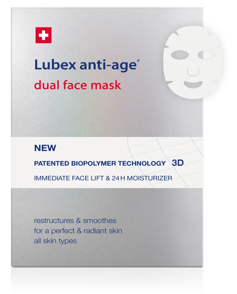 Lubex anti-age Dual Face Mask – Swiss restructuring & smoothing sheet mask for radiant skin | Beautylion.ch