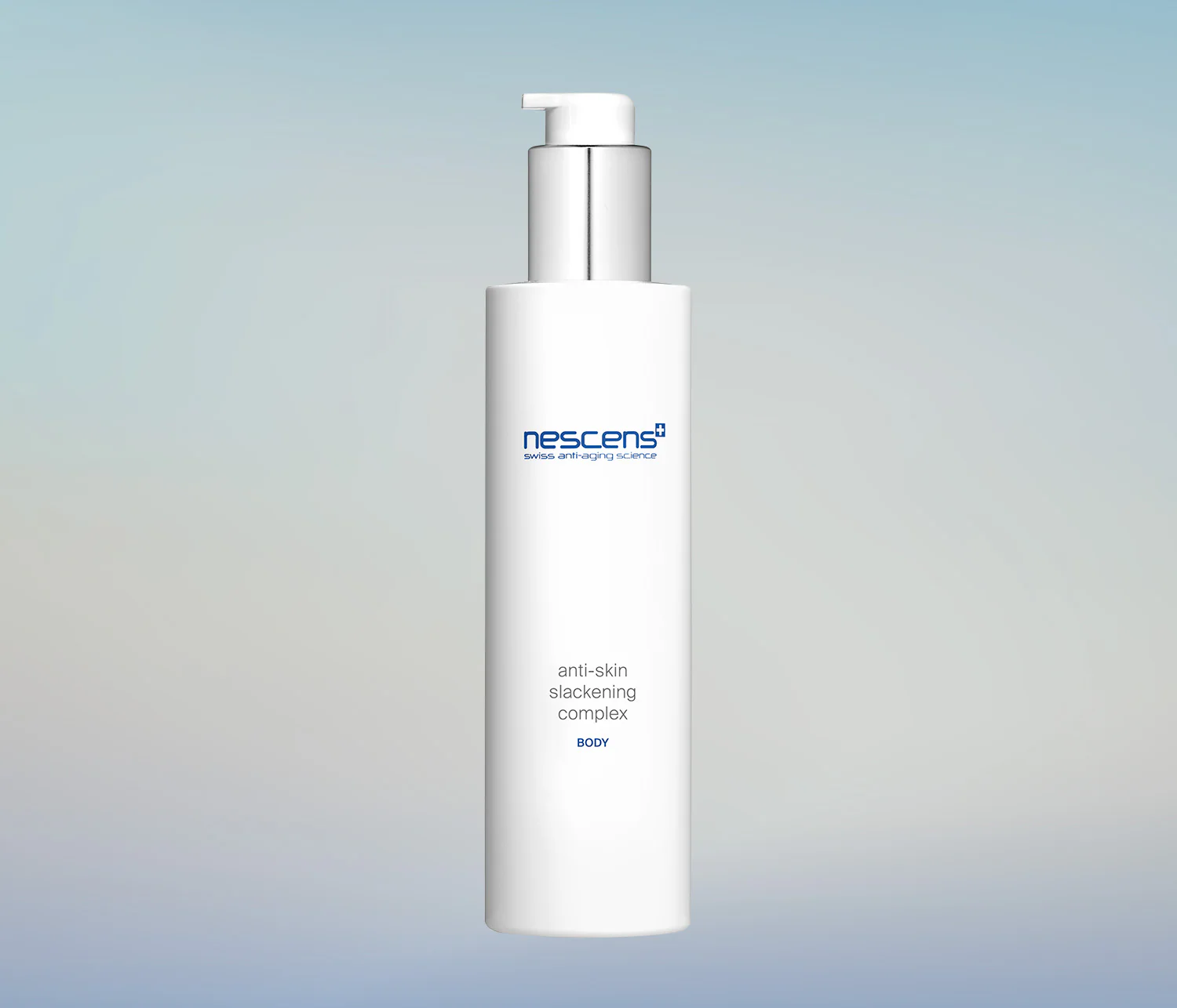 Nescens Anti-Skin Slackening Complex pump bottle on surface