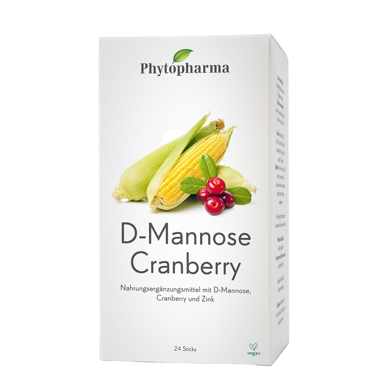 Phytopharma D-Mannose Cranberry Sticks — product box front (24 pcs)