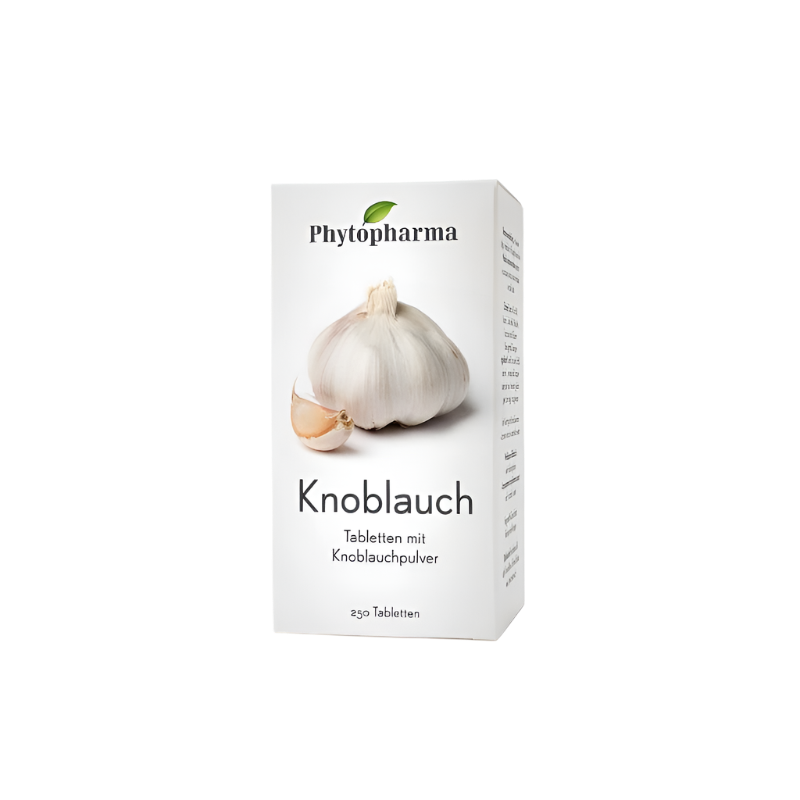 Phytopharma Garlic Tablets box – 250 tablets front view