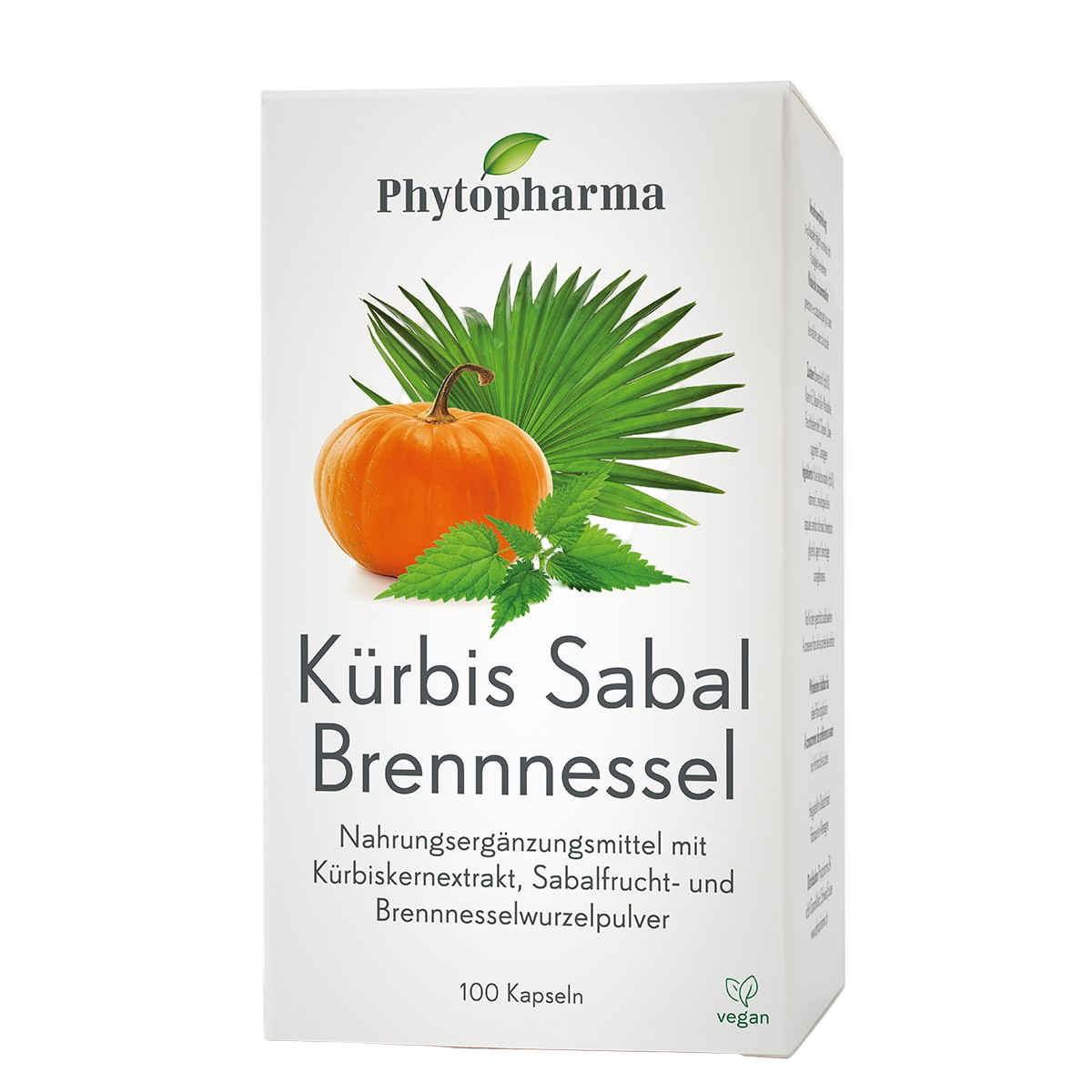 Phytopharma Kürbis Sabal Brennnessel Kapseln – 100 vegan capsules