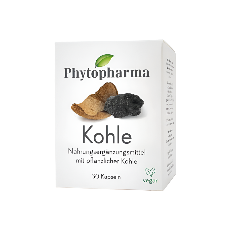 Phytopharma Kohle Kapseln – Activated Charcoal Capsules box (30)