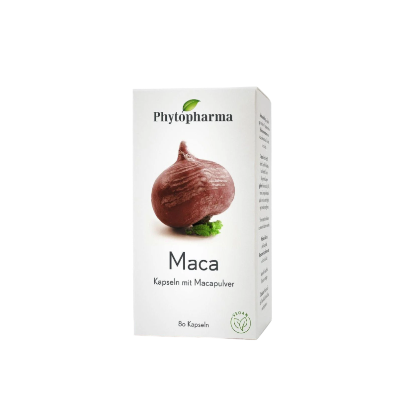 Phytopharma Maca Capsules – Swiss natural vitality & energy supplement (80 capsules)