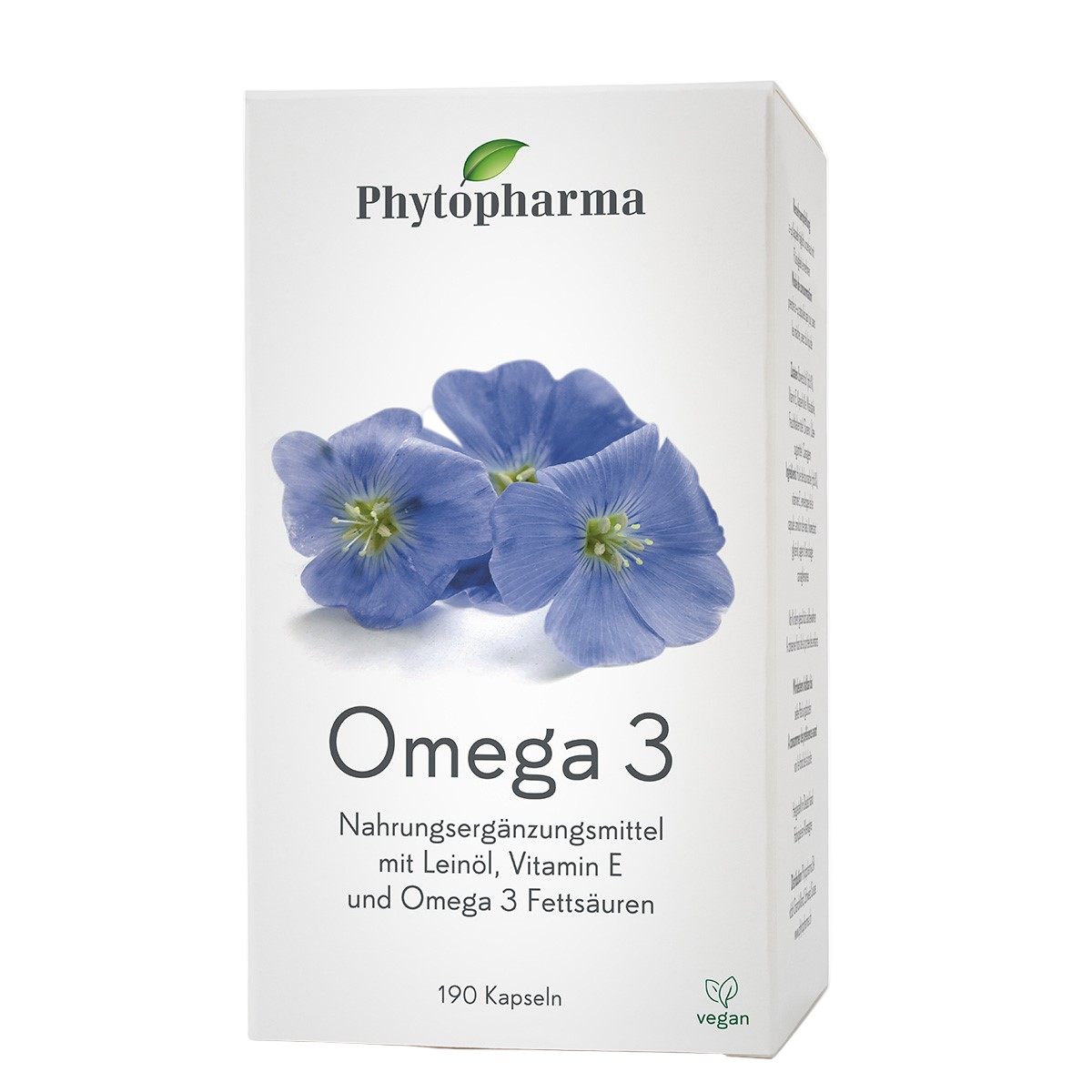 Phytopharma Omega 3 Capsules – Swiss vegan omega-3 supplement for heart and brain (190 capsules)