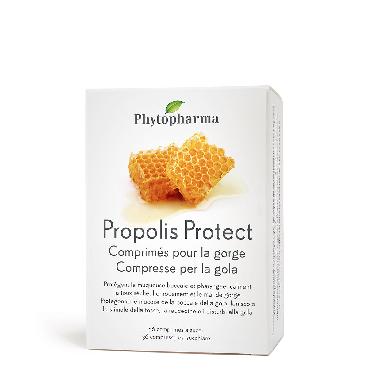 Phytopharma Propolis Protect Lozenges – natural throat care and mucosal protection (36 pcs)