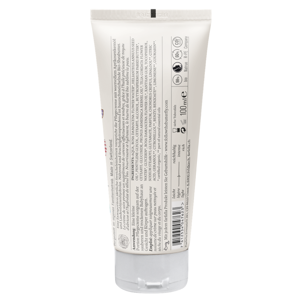 Swiss-made Farfalla Baby Rose face & body cream for baby and sensitive skin