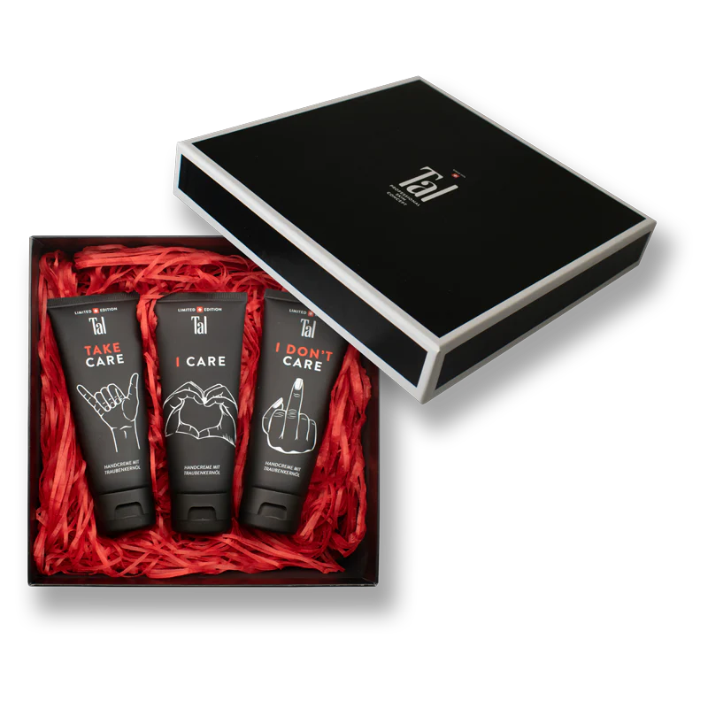 TAL Care Limited Edition Gift Box – Swiss hand & nail cream trio (I Care, Take Care, I Don’t Care) 1