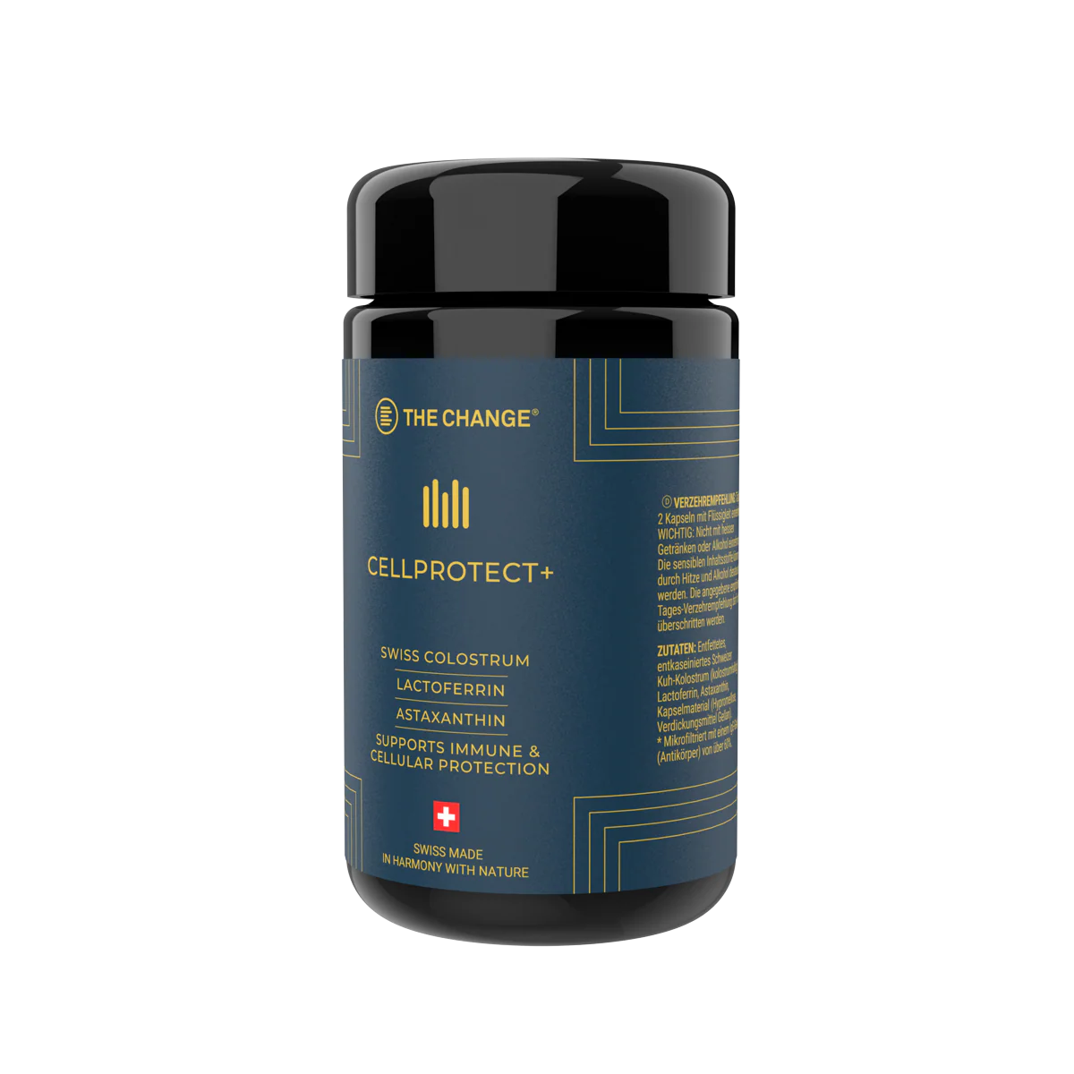 THE CHANGE CellProtect Swiss high-IgG colostrum & antioxidant supplement capsules for immune and cell protection | Beautylion.ch