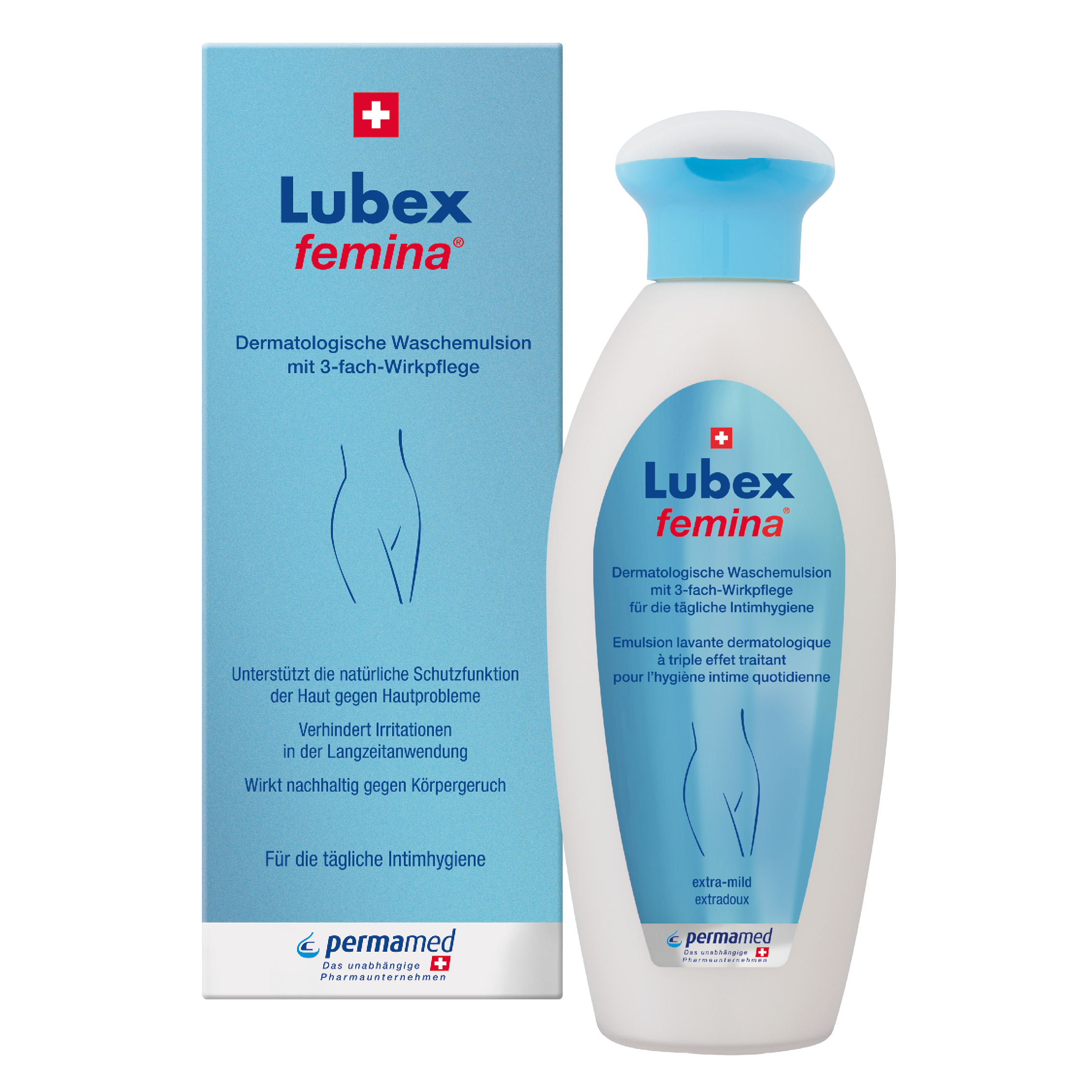 Texture of Lubex Femina Washing Emulsion – gentle emulsion for intimate and full-body cleansing