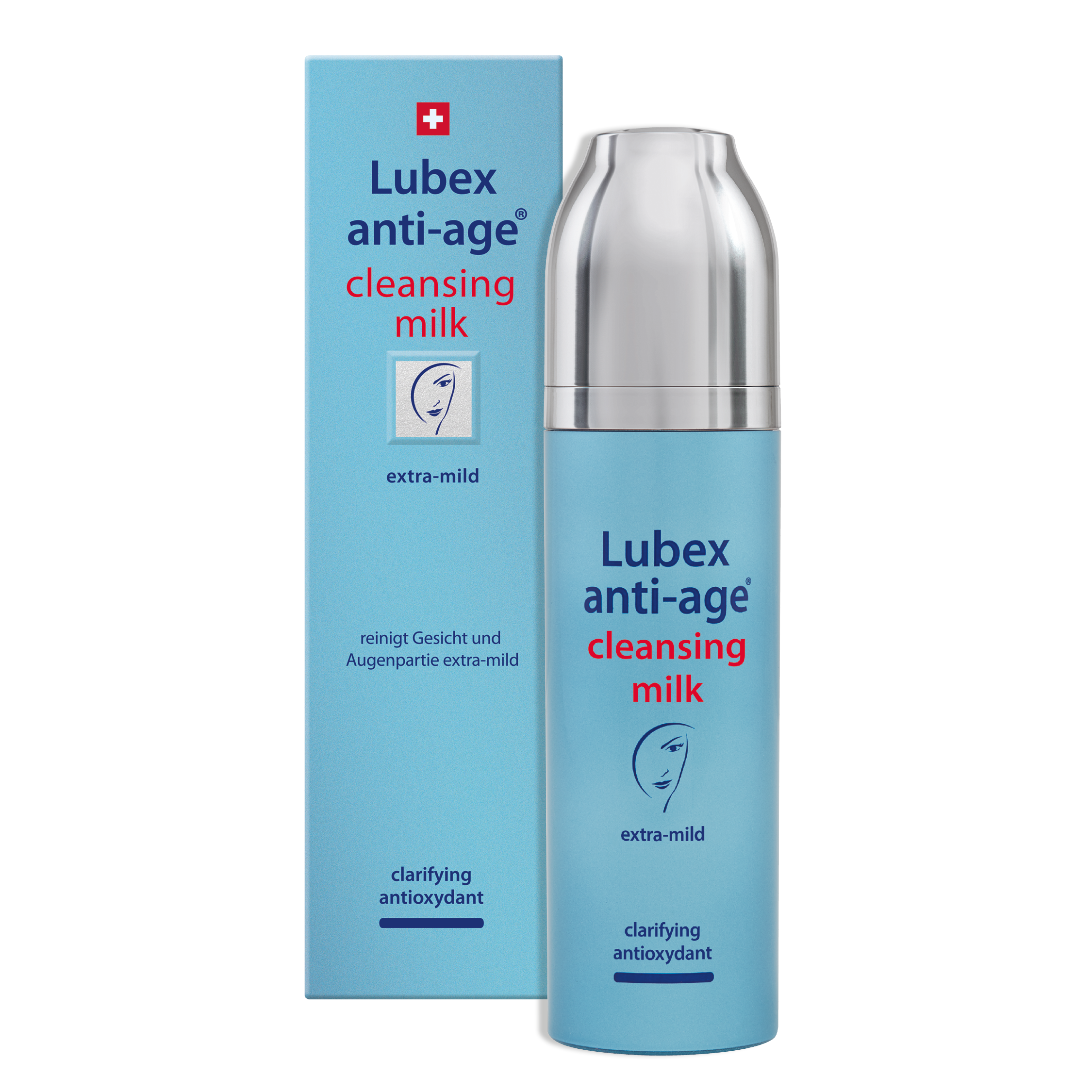 Texture of Lubex anti-age Cleansing Milk – gentle milk cleanser enriched with Coenzyme Q10 & Provitamins for mature skin