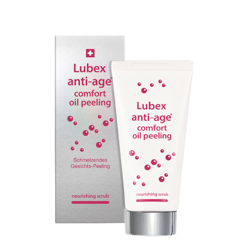 Texture of Lubex anti-age Comfort Oil Peeling – rich oil scrub revealing micro-beads for gentle exfoliation