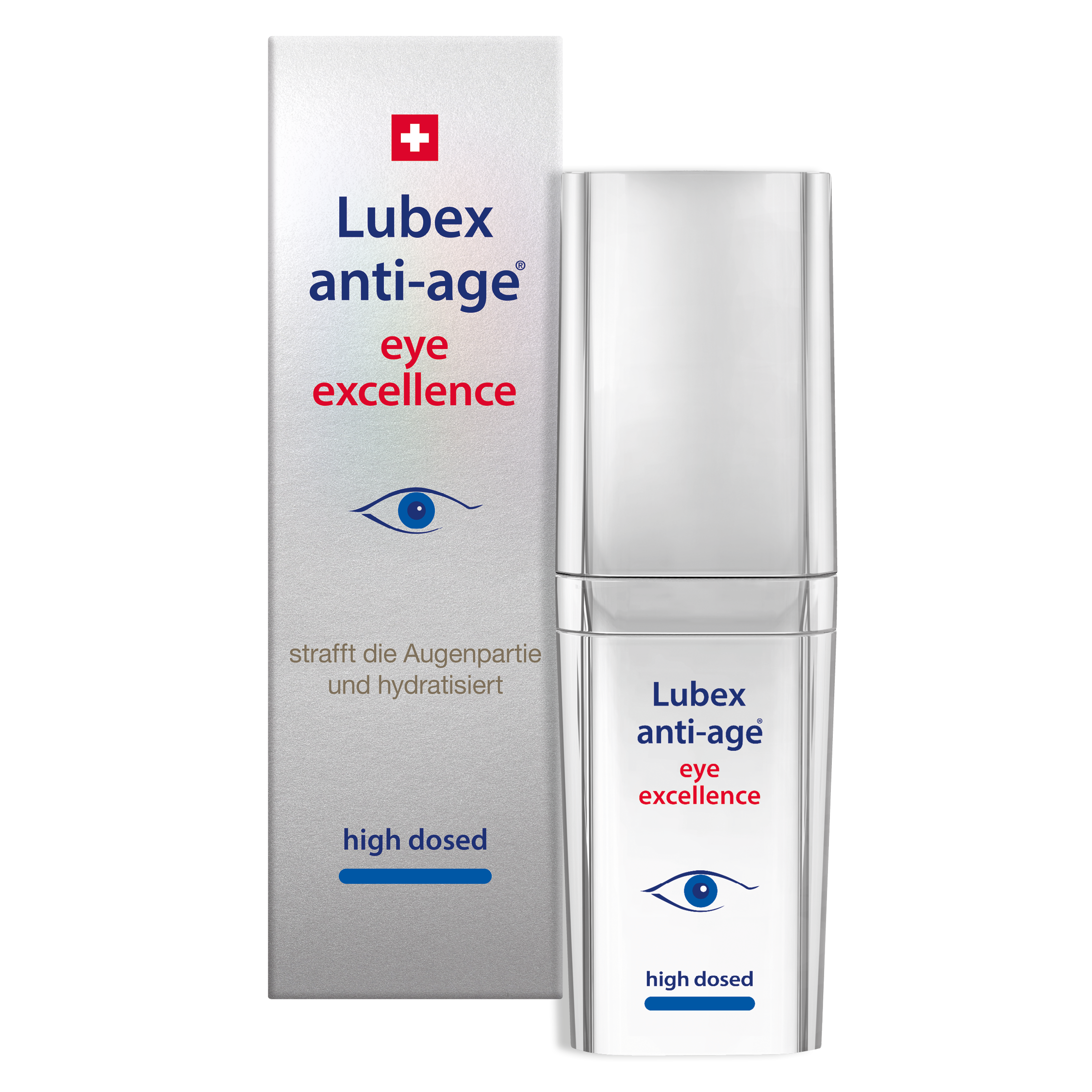 Texture of Lubex anti-age Eye Excellence – rich treatment cream infused with retinyl palmitate and peptides for delicate eye skin