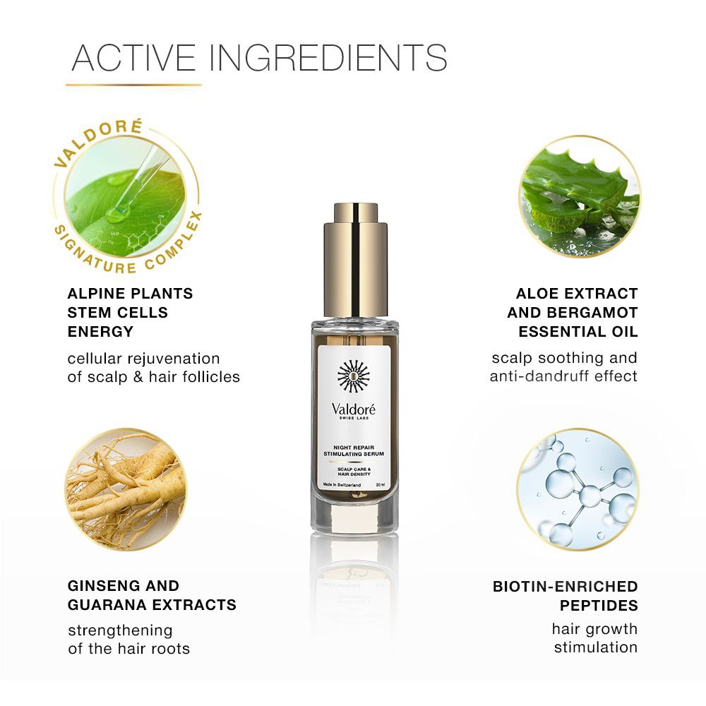 Valdoré – Night Repair Stimulating Scalp Serum | Overnight Scalp Serum | 30 ml