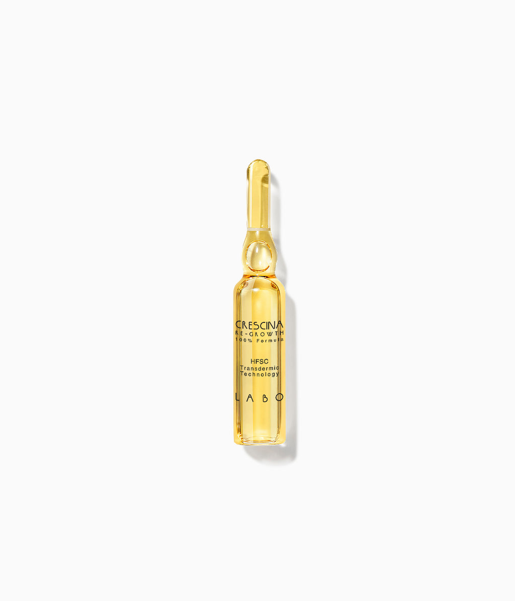 Applying Crescina HFSC 1300 Women to scalp – transdermic follicle stimulation treatment