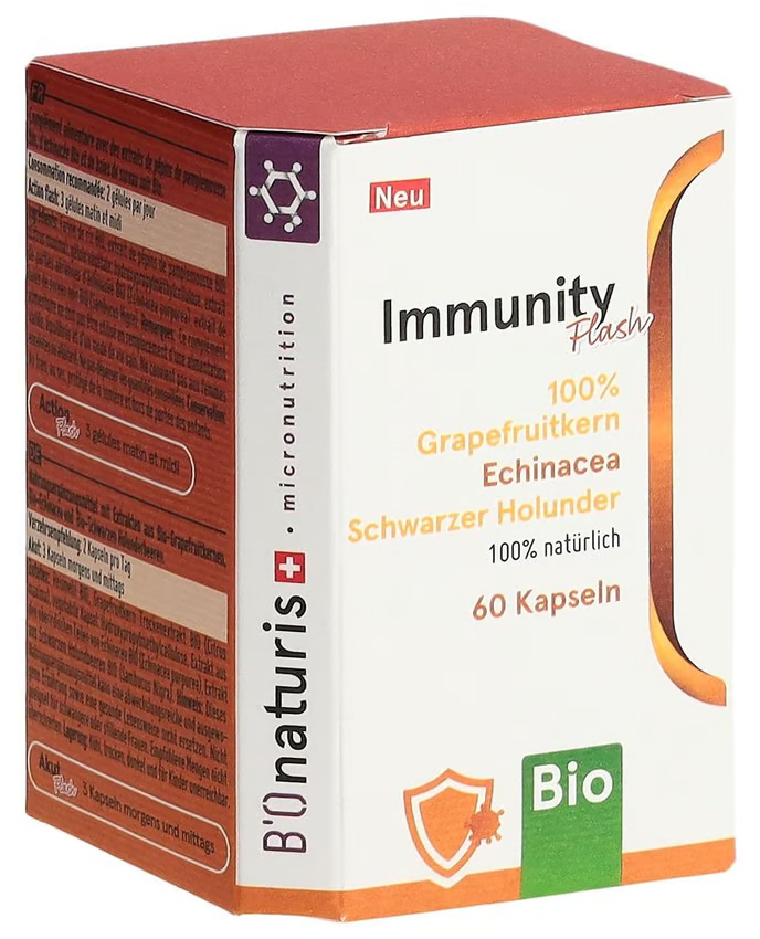 Bionaturis Immunity Flash BIO 60 Capsules Organic Supplement Main image
