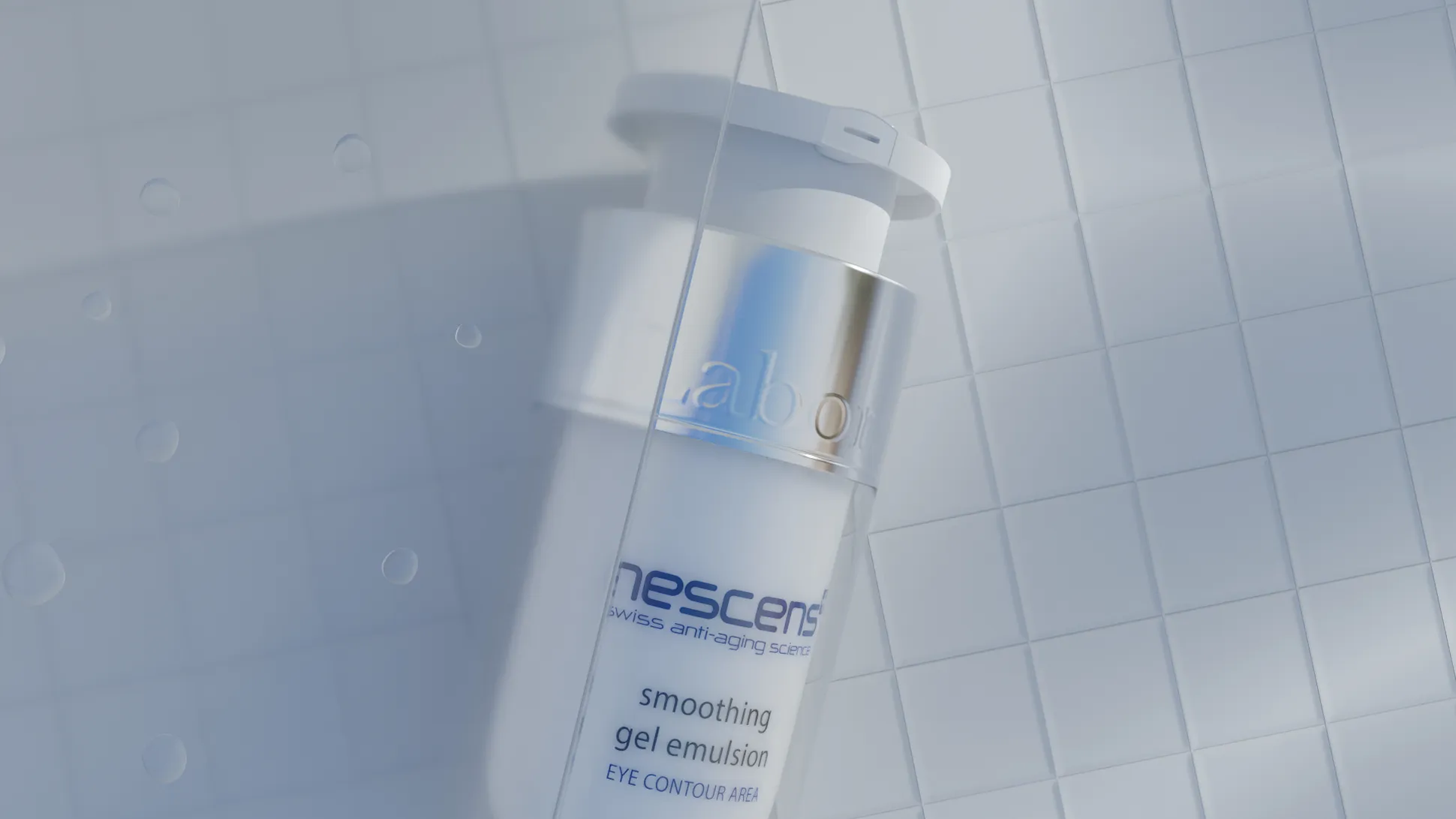 Close-up gel droplet on fingertip from eye emulsion