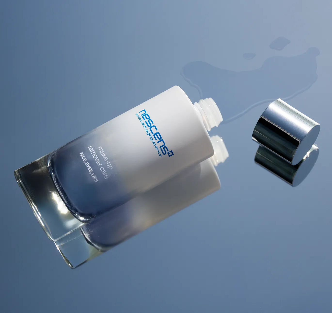 Dual-phase Swiss cleanser texture close-up