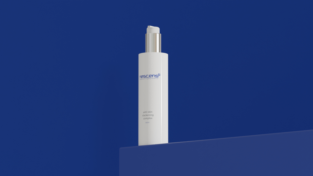 Elegant body treatment packaging styled in spa setting