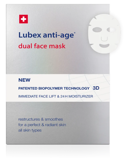 Lubex anti-age Dual Face Mask – Swiss restructuring & smoothing sheet mask for radiant skin | Beautylion.ch
