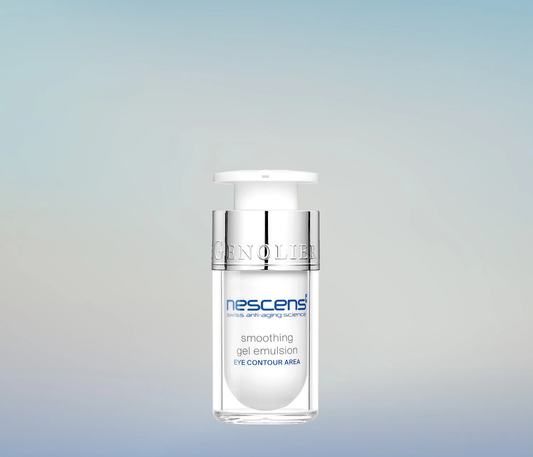 Nescens Smoothing Gel Emulsion Eye Contour jar and gel texture