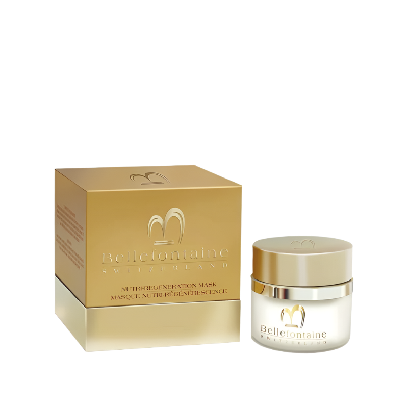 Nutri-Regeneration Mask jar and packaging – Swiss luxury skincare mask