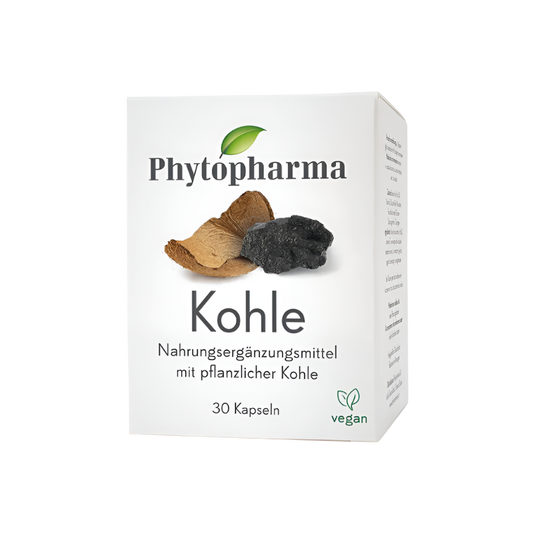 Phytopharma Kohle Kapseln – Activated Charcoal Capsules box (30)