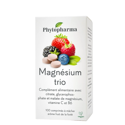 Phytopharma Magnesium Trio – wild-berry chewable tablets, 100