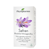 Phytopharma Safran Rhodiola Ashwagandha – Swiss natural stress relief and mood support (60 capsules)