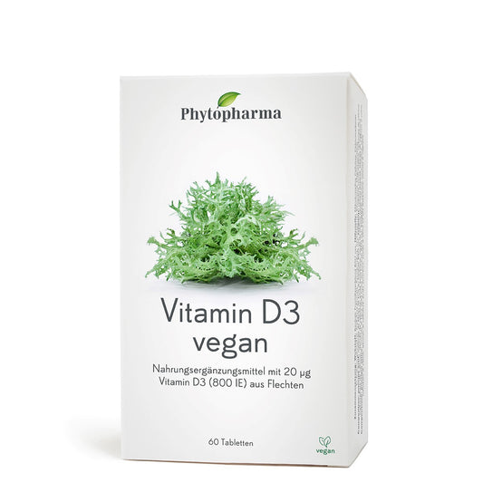 Phytopharma Vitamin D3 Vegan Tablets – plant-based vitamin D supplement (60 pcs)