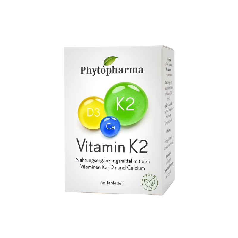 Phytopharma Vitamin K2 Tablets – bone strength and calcium balance supplement (60 pcs)