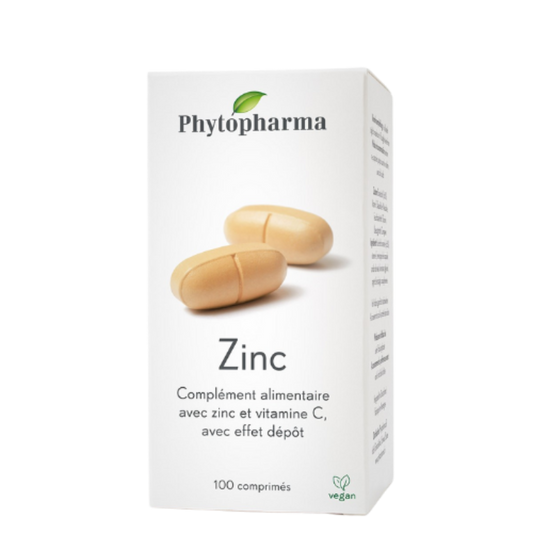 Phytopharma Zink Tablets – daily immune and skin support with vitamin C (100 tablets)