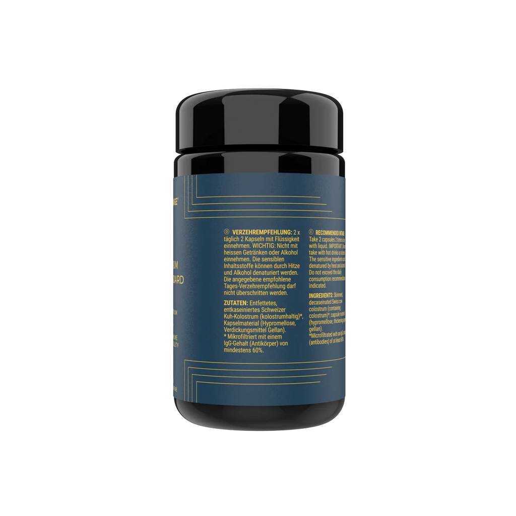 Premium Swiss colostrum supplement for daily immune strength and gut health, crafted under GMP standards – Colostrum Gold Standard | Beautylion.ch
