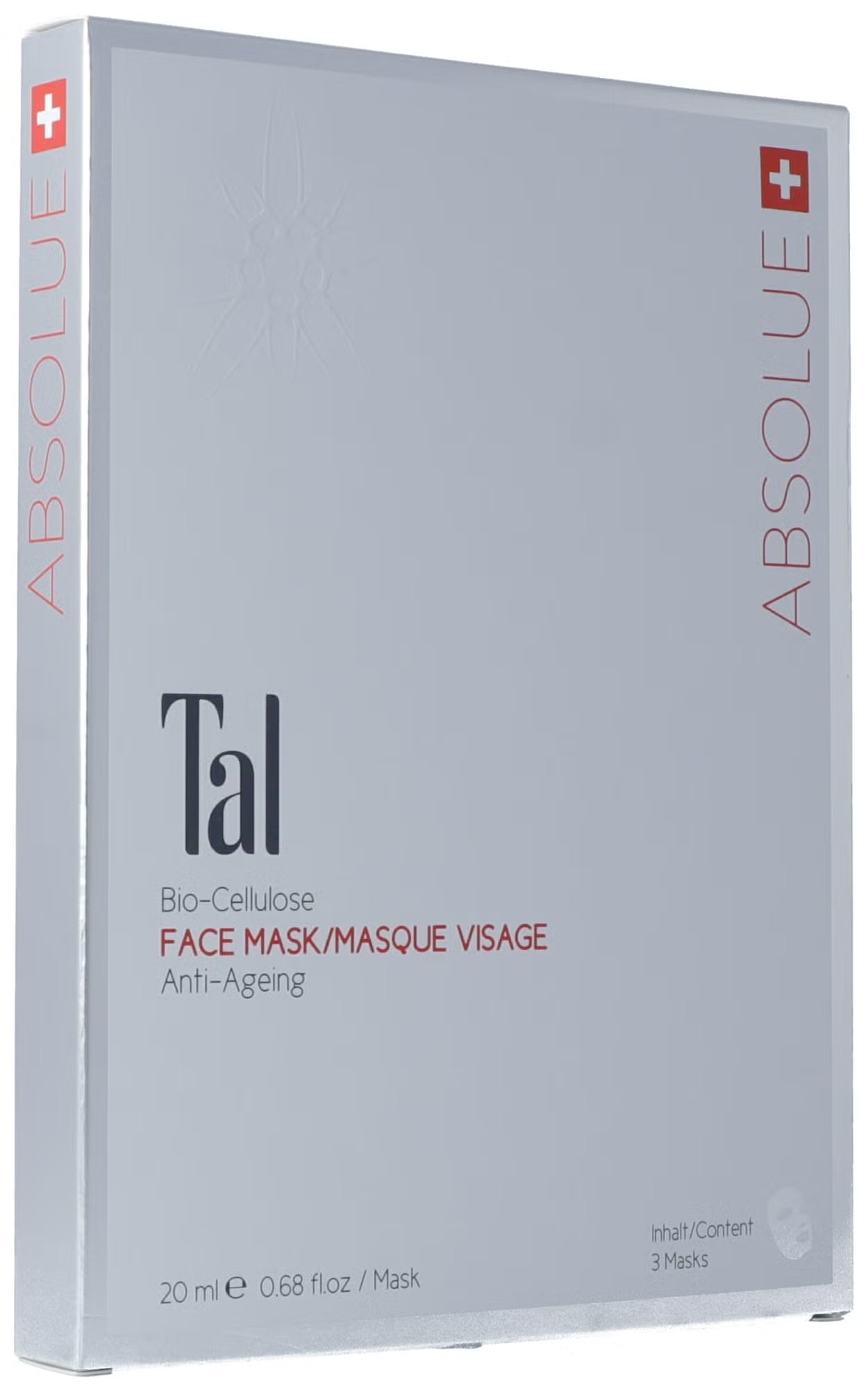 TAL Absolue Bio-Cellulose Mask 3-Pack – Swiss high-performance sheet mask set for smoother skin