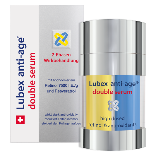 Texture of Lubex anti-age Double Serum – oil and water phases combine for targeted anti-age performance