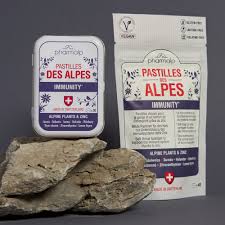 Vegan lozenges packaging – Pharmalp Pastilles des Alpes Immunity for whole family