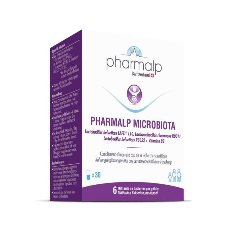 Bottle of Pharmalp MICROBIOTA 30 / 90 caps – digestive health supplement